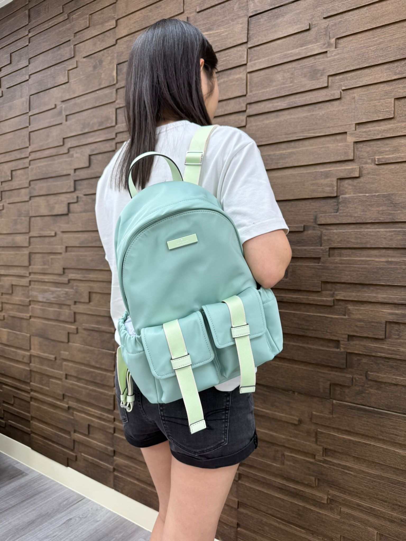 LYS01878 Kate spade 淨色雙口袋背包