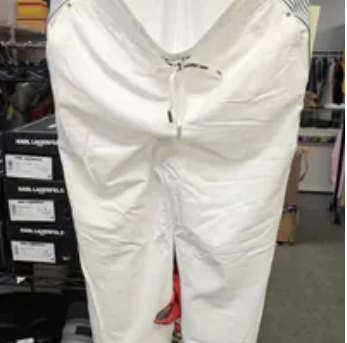 [S] KARL LAGERFELD SOFT WHITE MID RISE PULL ON PANTS, L6TF7A81-SW9 (SKL1704)