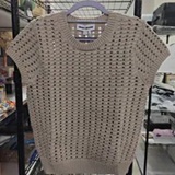 [S] DKNY PEBBLE CHUNKY POINTELLE SHORT SLEEVE SWEATER, DJ6R0487-PBL (SD2061)