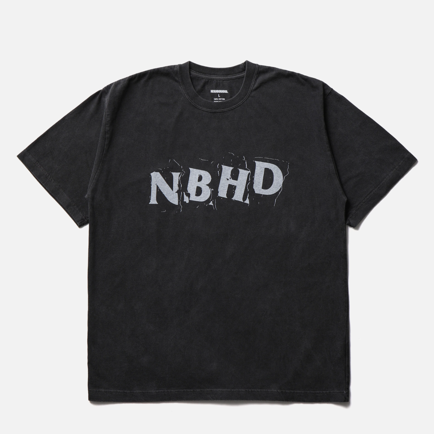 -(B3a05)-NEIGHBORHOOD  NH . TEE SS-14 裂痕 水洗 字體 短Ｔ 黑色/灰色/橄欖綠-261PCNH-ST14