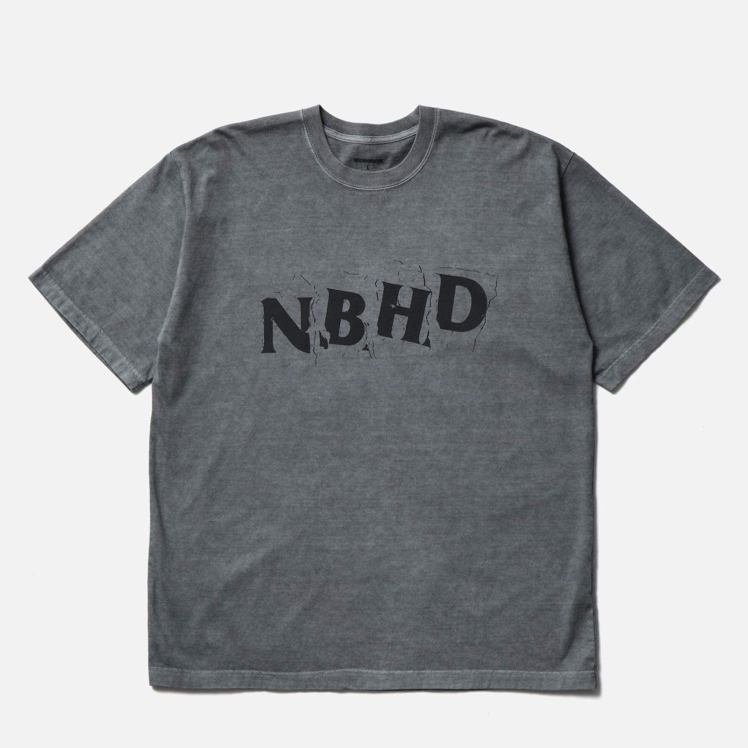 -(B3a05)-NEIGHBORHOOD  NH . TEE SS-14 裂痕 水洗 字體 短Ｔ 黑色/灰色/橄欖綠-261PCNH-ST14