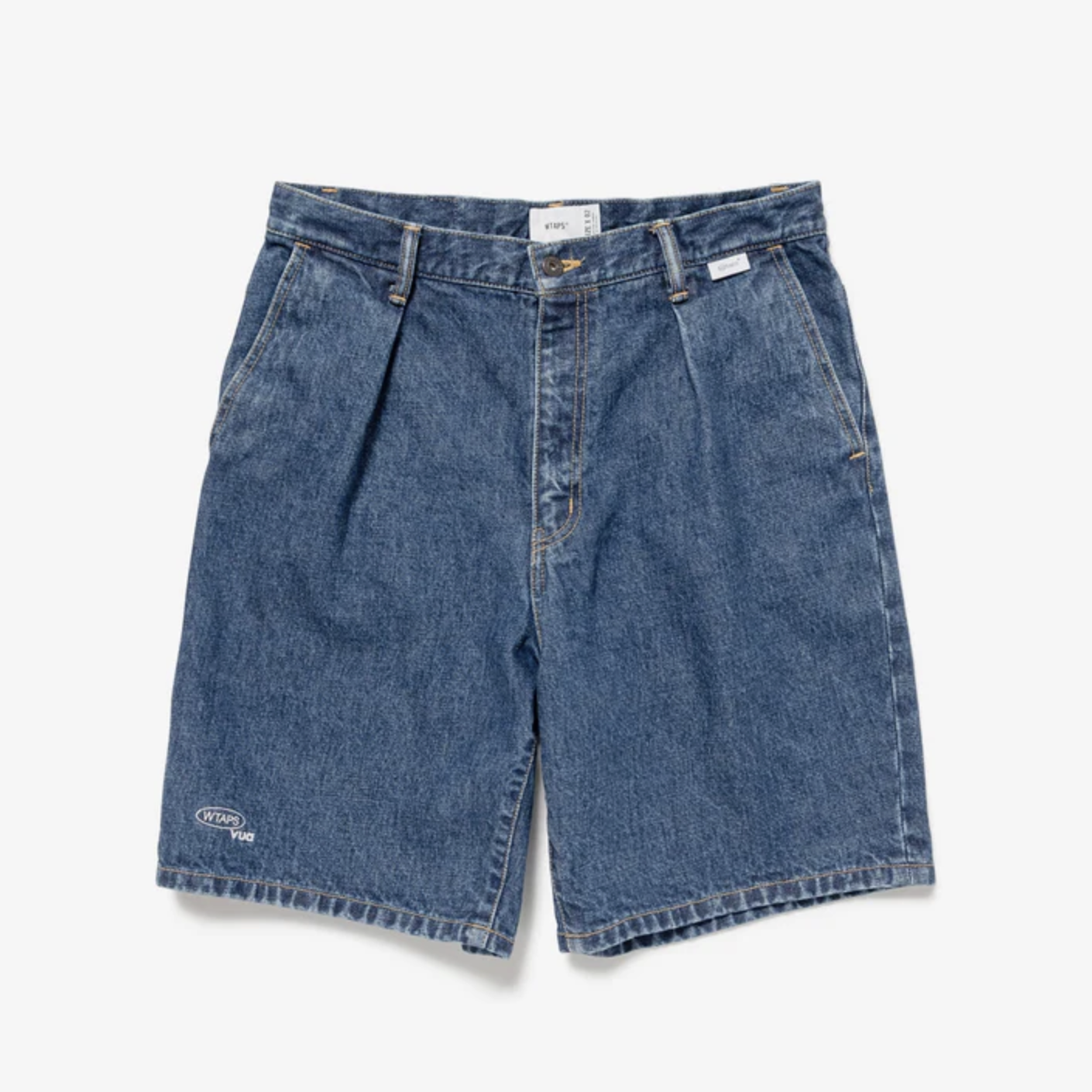 -(B5b04)-WTAPS BLUES STRAIGHT / SHORTS / COTTON. DENIM 石洗 寬版 單寧 短褲 -261WVDT-PTM08