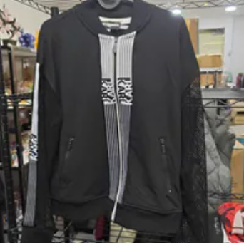 [S] KARL LAGERFELD BLACK JACKET AND LOGO SLIDES, L6TC7A80-BLK (SKL1707)