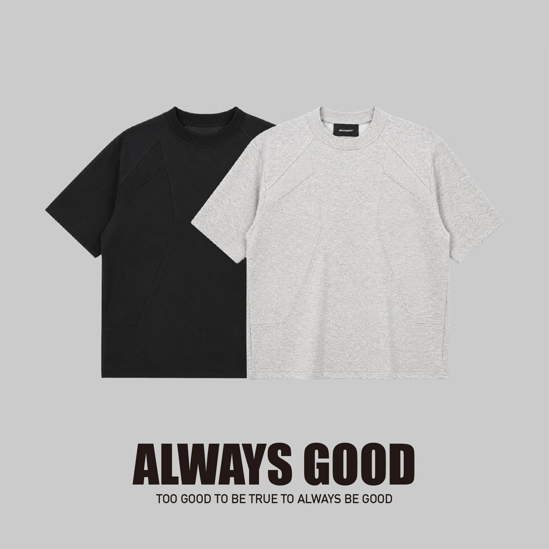 『Always_Good』解構 分割 異材質拼接 短TEE