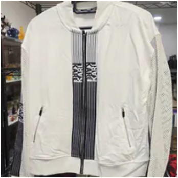 [S] KARL LAGERFELD SOFT WHITE ZIP-UP JACKET, L6TC7A80-SW9 (SKL1708)