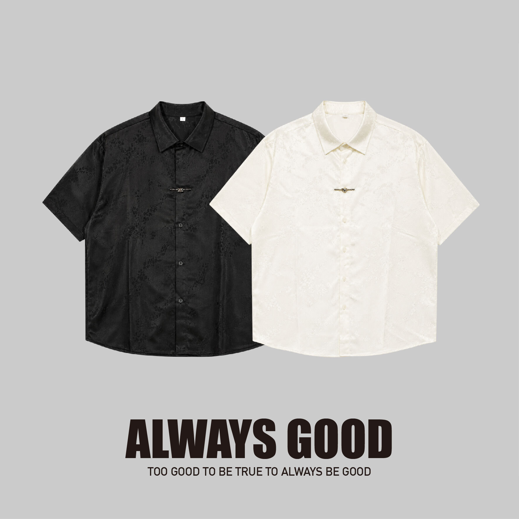 『Always_Good』竹節扣 梅花紋 透膚 短袖 襯衫