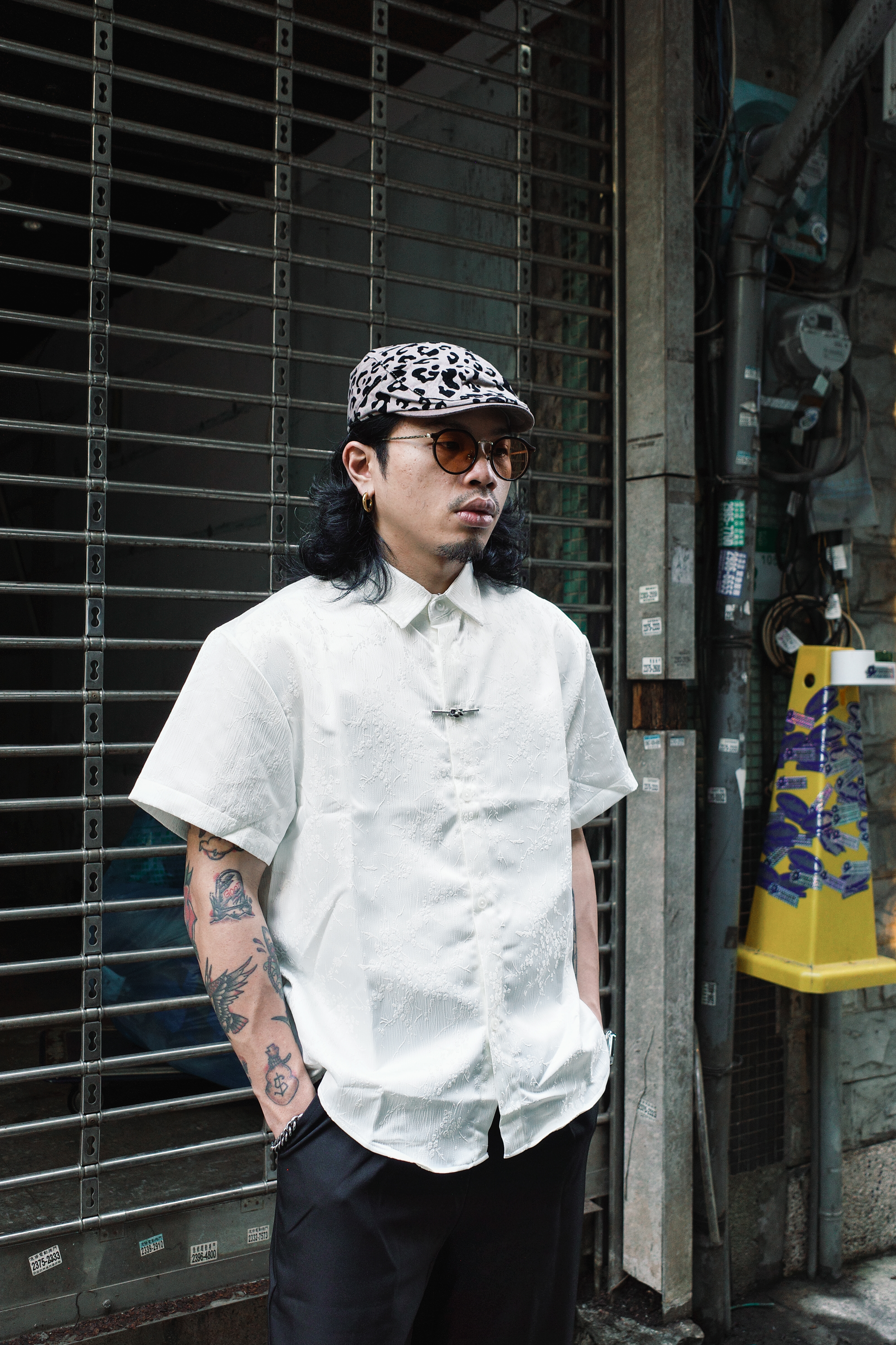 『Always_Good』竹節扣 梅花紋 透膚 短袖 襯衫