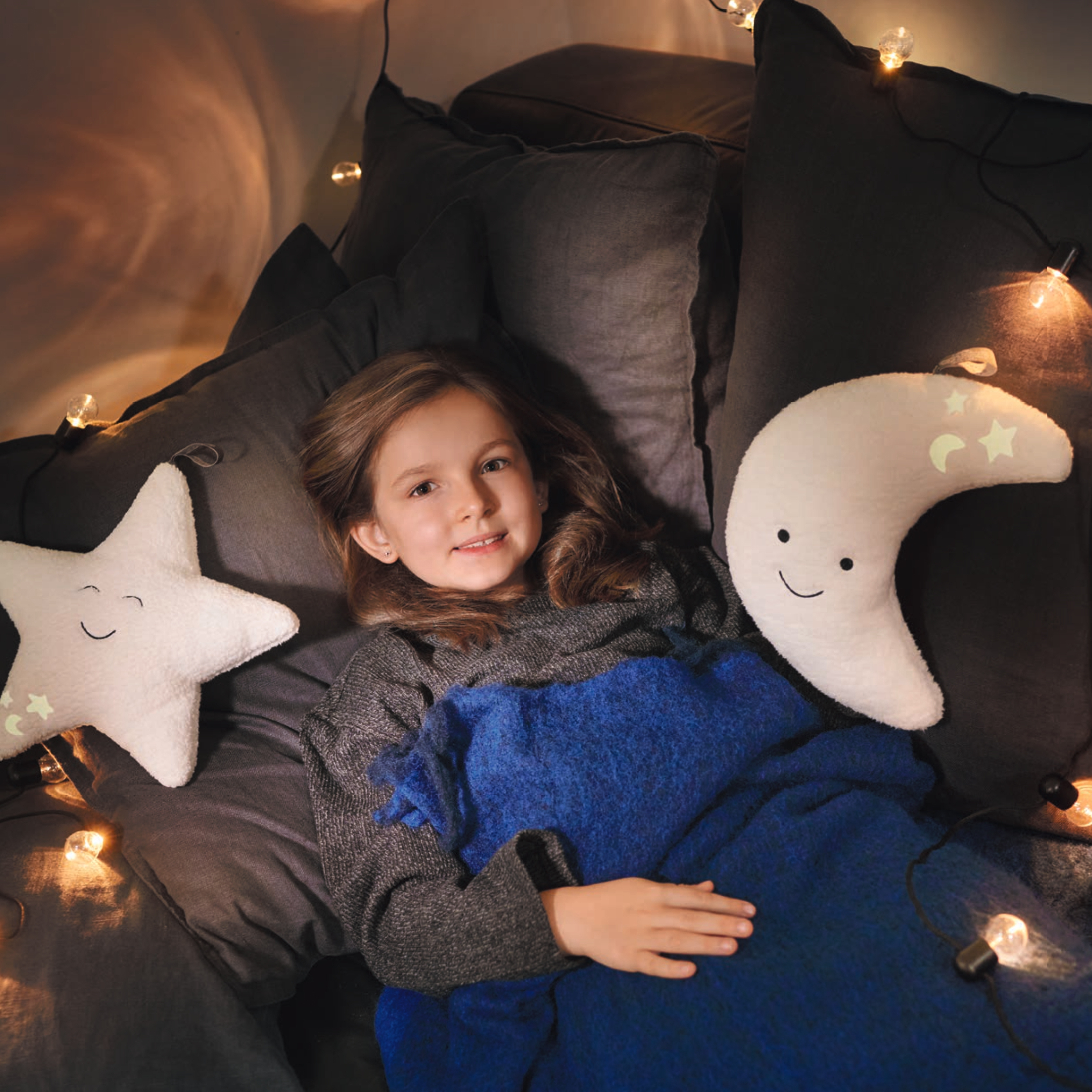 FASHY - Cuddly Hot Water Bottle - Moon (with glow-in-the-dark embroidery) | 0.3L