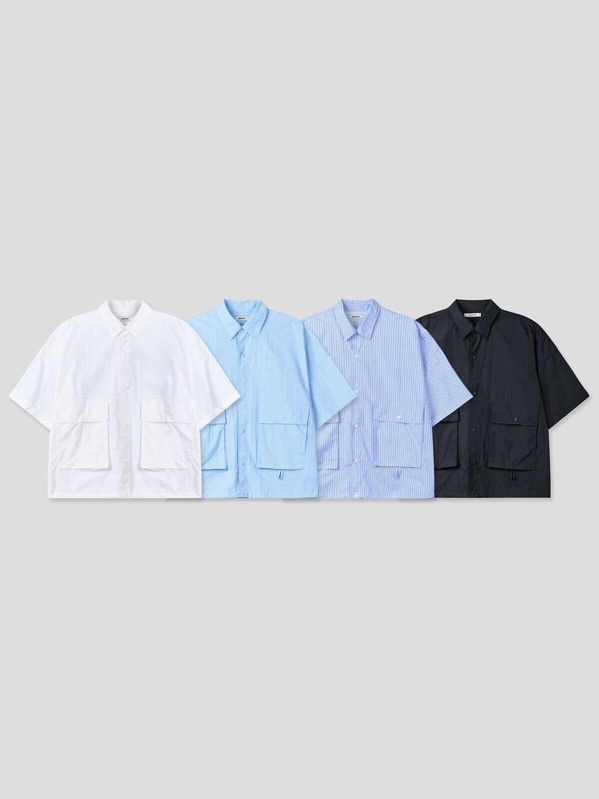 直紋/淨色短袖恤衫 SPECTOR-134S