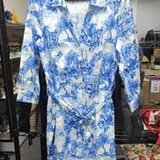 [S] KARL LAGERFELD PORCLN BLUE COMBO SHIRT DRESS TOILE DE JOUY PRINT, LD6YH458-G85 (SKL1745)