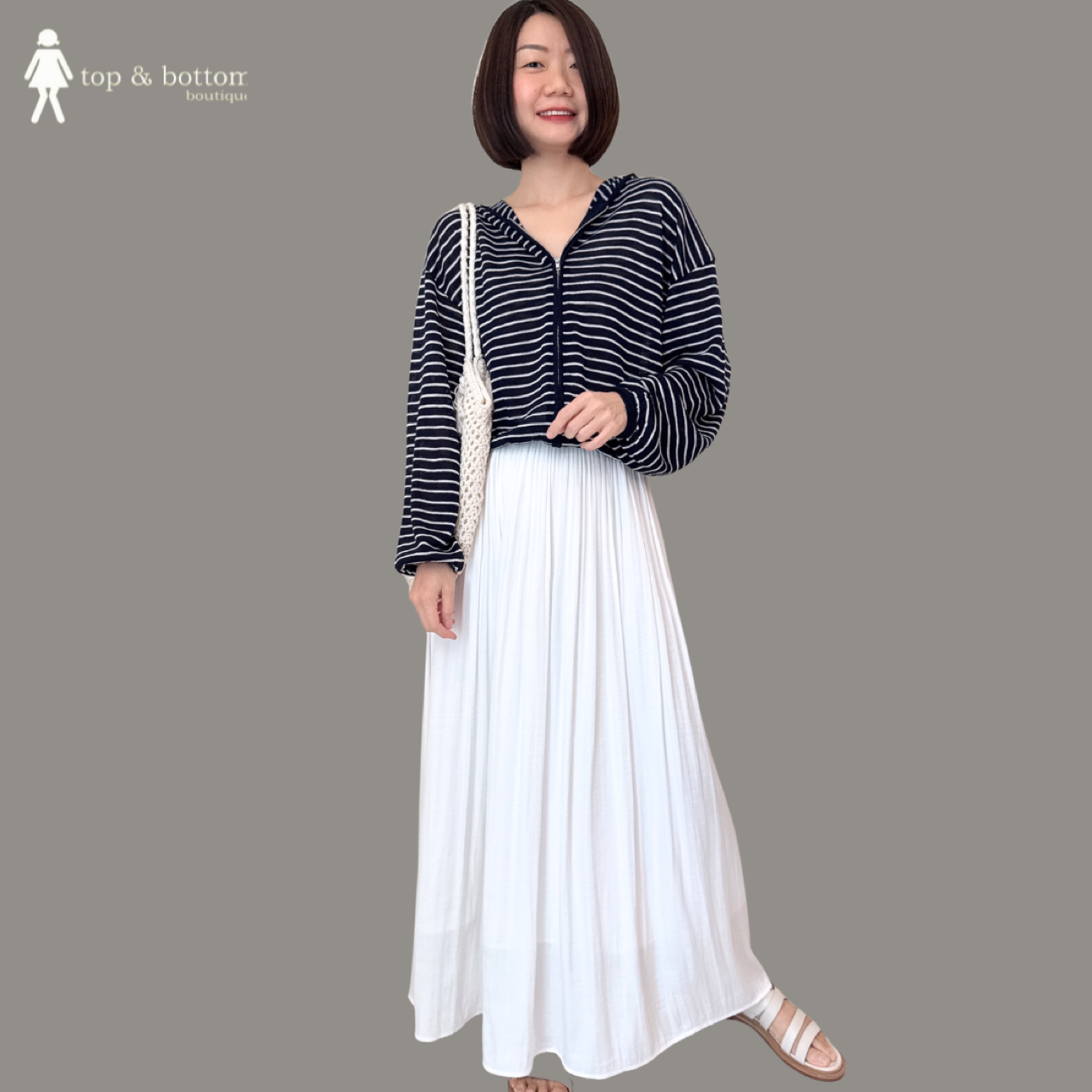 ELASTIC WAISTED SILKY LONG SKIRT