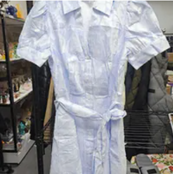 [S] KARL LAGERFELD BLUE MULTI STRIPED SHIRT DRESS, LD6YAJ53-BLZ (SKL1720)