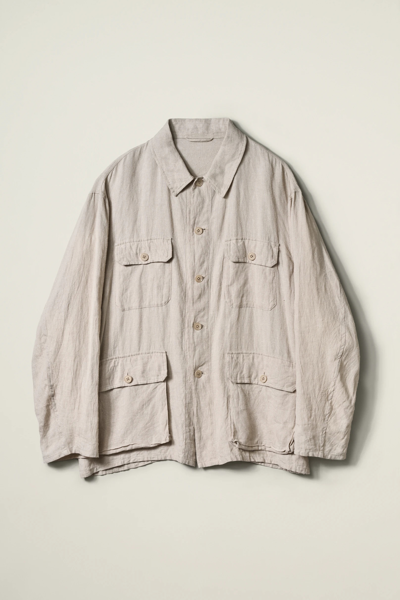 KAPTAIN SUNSHINE LINEN SILK SAFARI SHIRT JACKET