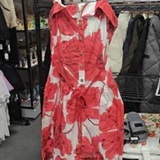 [S] KARL LAGERFELD TOMATO MULTI SLEEVELESS DRESS WITH BELT, LD6YQ791-TTI (SKL1741)