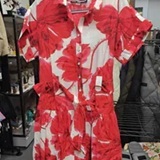 [S] KARL LAGERFELD TOMATO MULTI FLORAL PRINT DRESS, LD6OAN61-TTI (SKL1740)