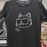 [S] KARL LAGERFELD BLACK/WHITE CHOUPPETTE LOGO T-SHIRT, L6WHBB87-BLW (SKL1738)