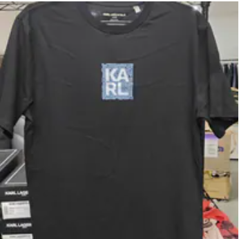 [S] KARL LAGERFELD BLACK BOX LOGO GRAPHIC TEE, LM6G2075-BLK (SKL1729)