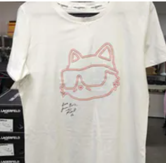 [S] KARL LAGERFELD WHITE CHOUPPETTE LOGO T-SHIRT, L6WHBB87-WRD (SKL1730)