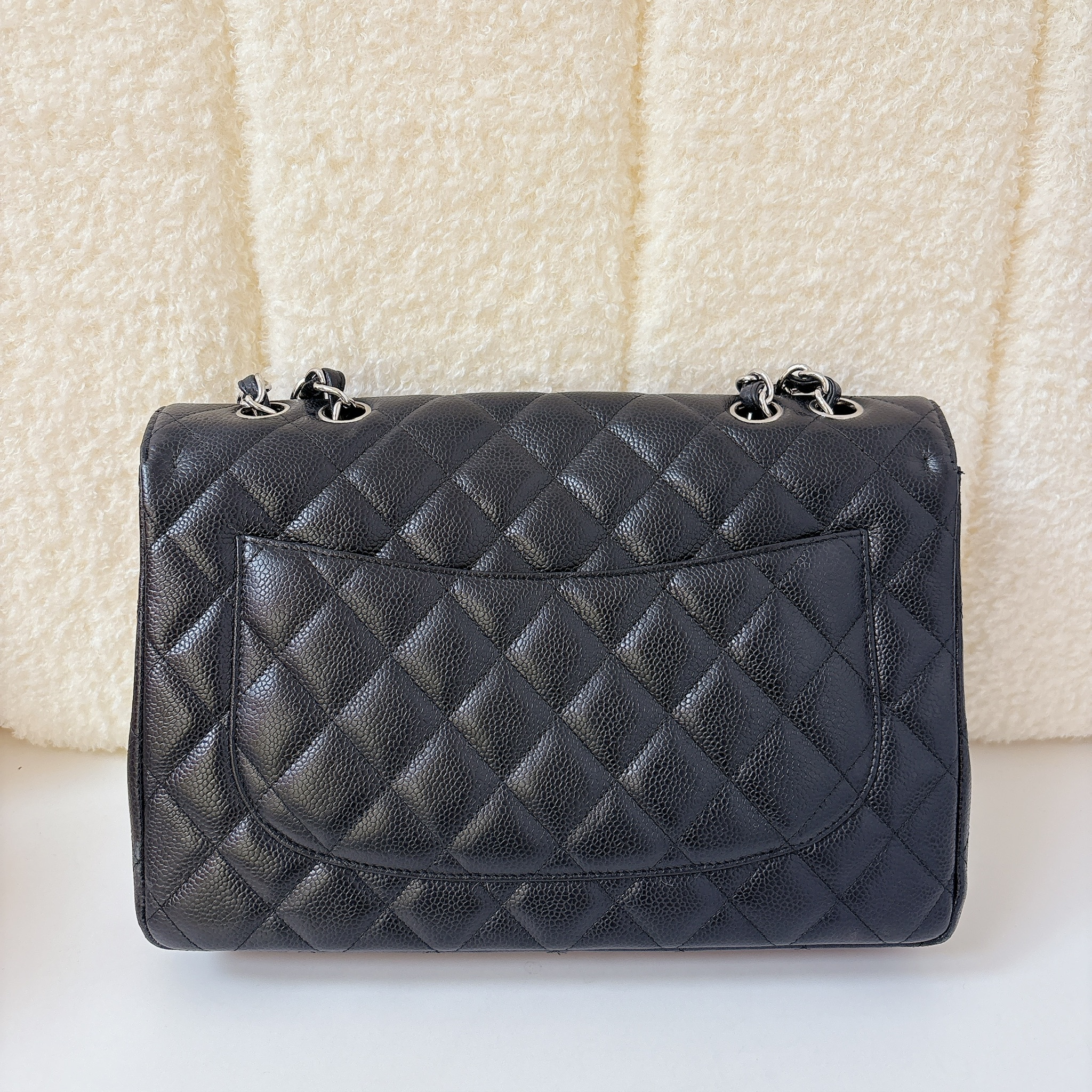 Chanel Classic Flap Bag Jumbo - Black / SHW