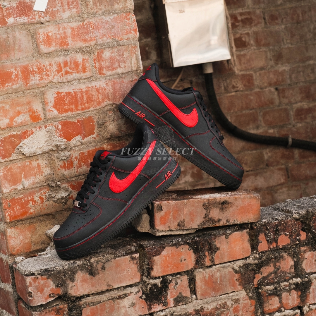 【逢甲 FUZZY】Nike Air Force 1 "Bred" 縫線 黑紅 HQ2037-005
