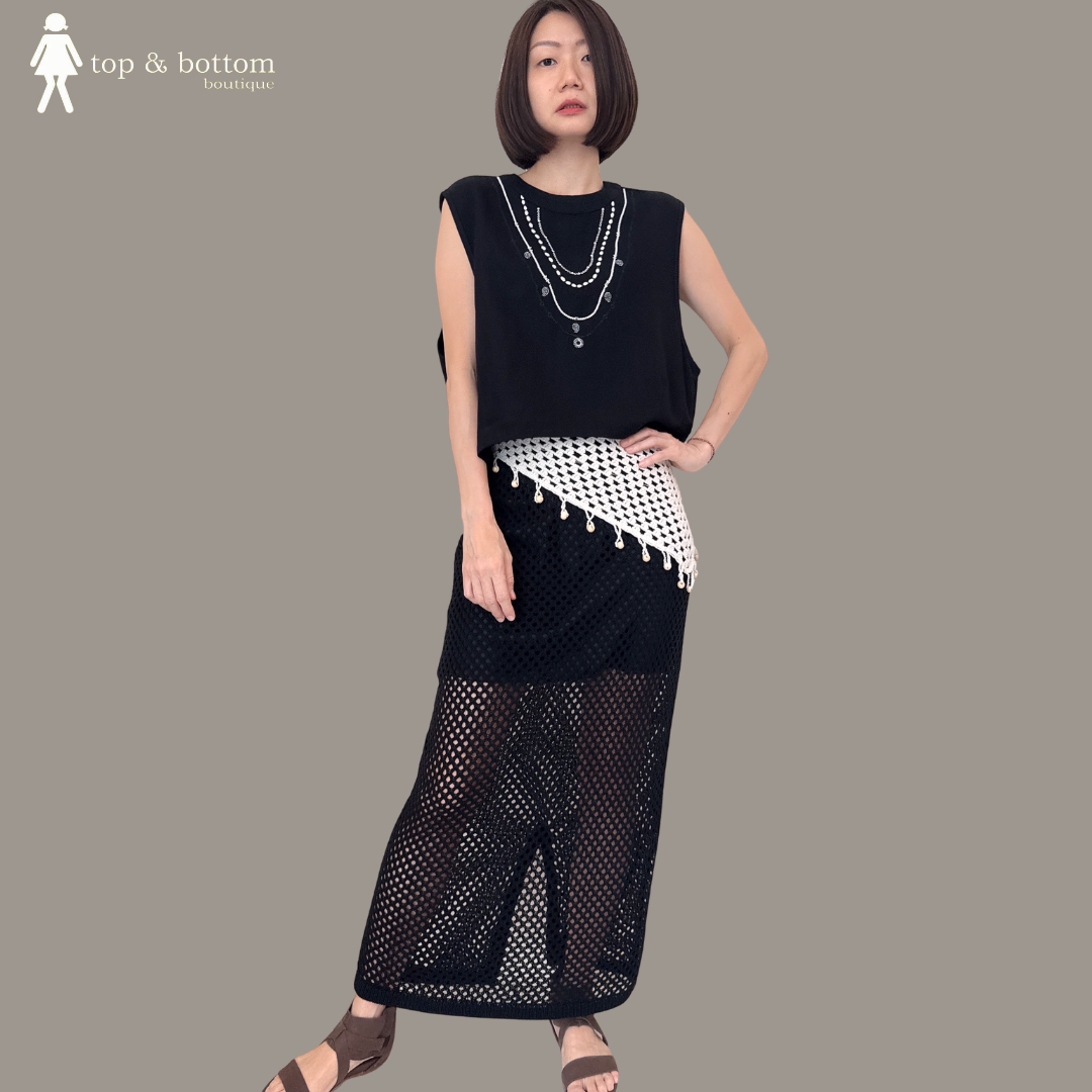 CROCHET TOP & PENCIL SKIRT SET SUIT (2PCS)
