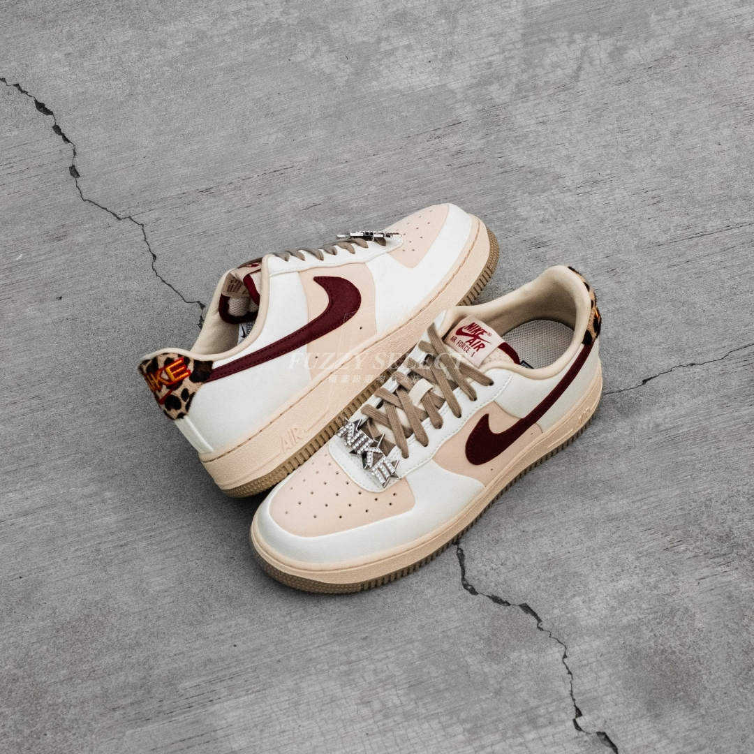 【逢甲 FUZZY】W Nike Air Force 1 "Pearl White"  豹紋 米紅 IM7510-262