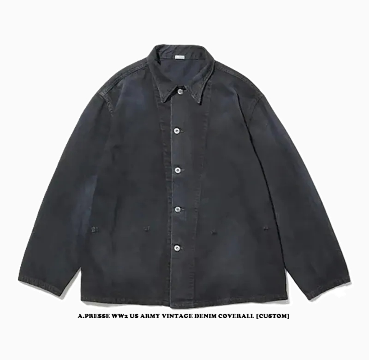 A.PRESSE WW2 US ARMY VINTAGE DENIM COVERALL [CUSTOM] 25AAP-01-44 - PRE ORDER ITEM (預訂中)
