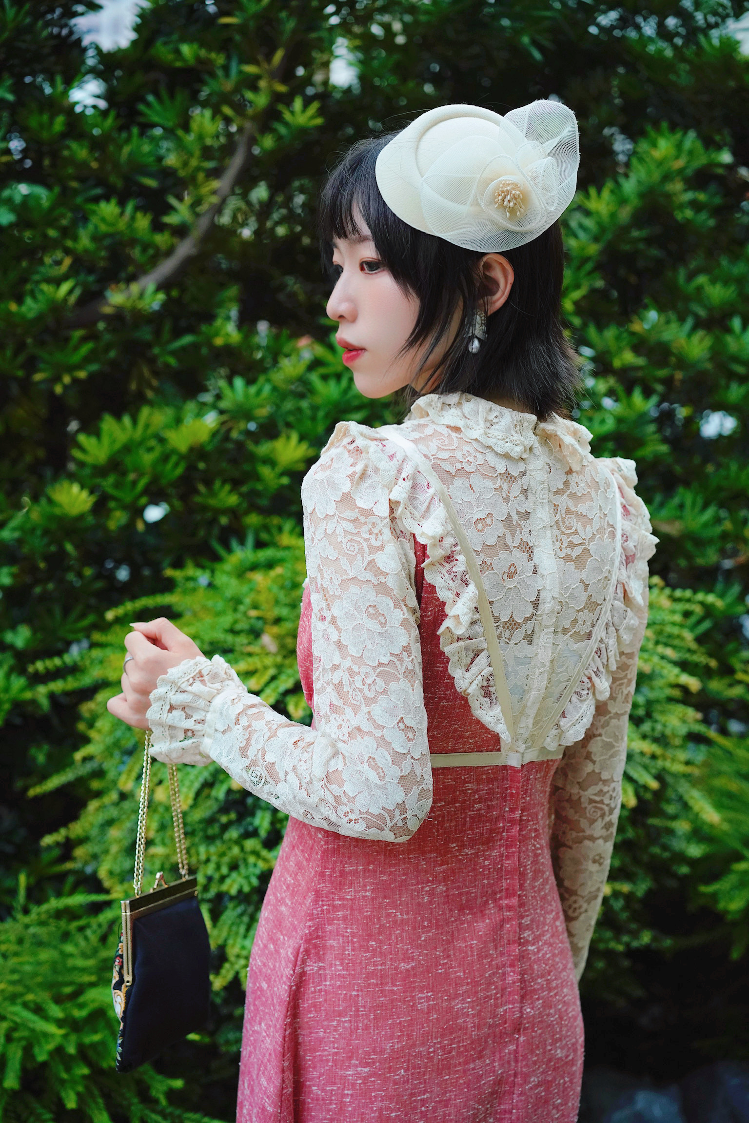 1970s Gunne Sax Black Label Praire Dress / 70 年代 黑標 Gunne Sax 莓果粉草原風高腰長洋裝
