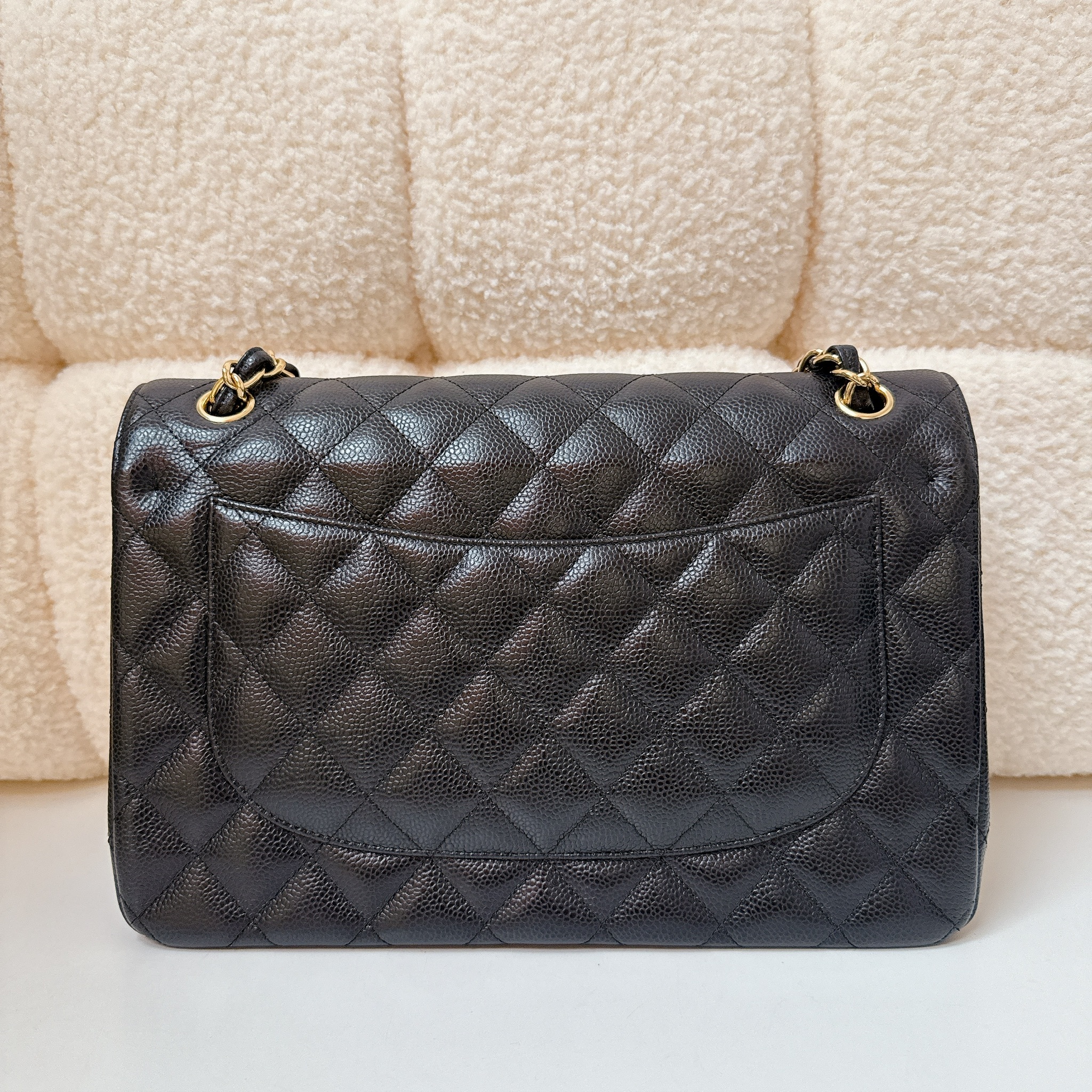 Chanel Classic Flap Bag Jumbo - Black / GHW