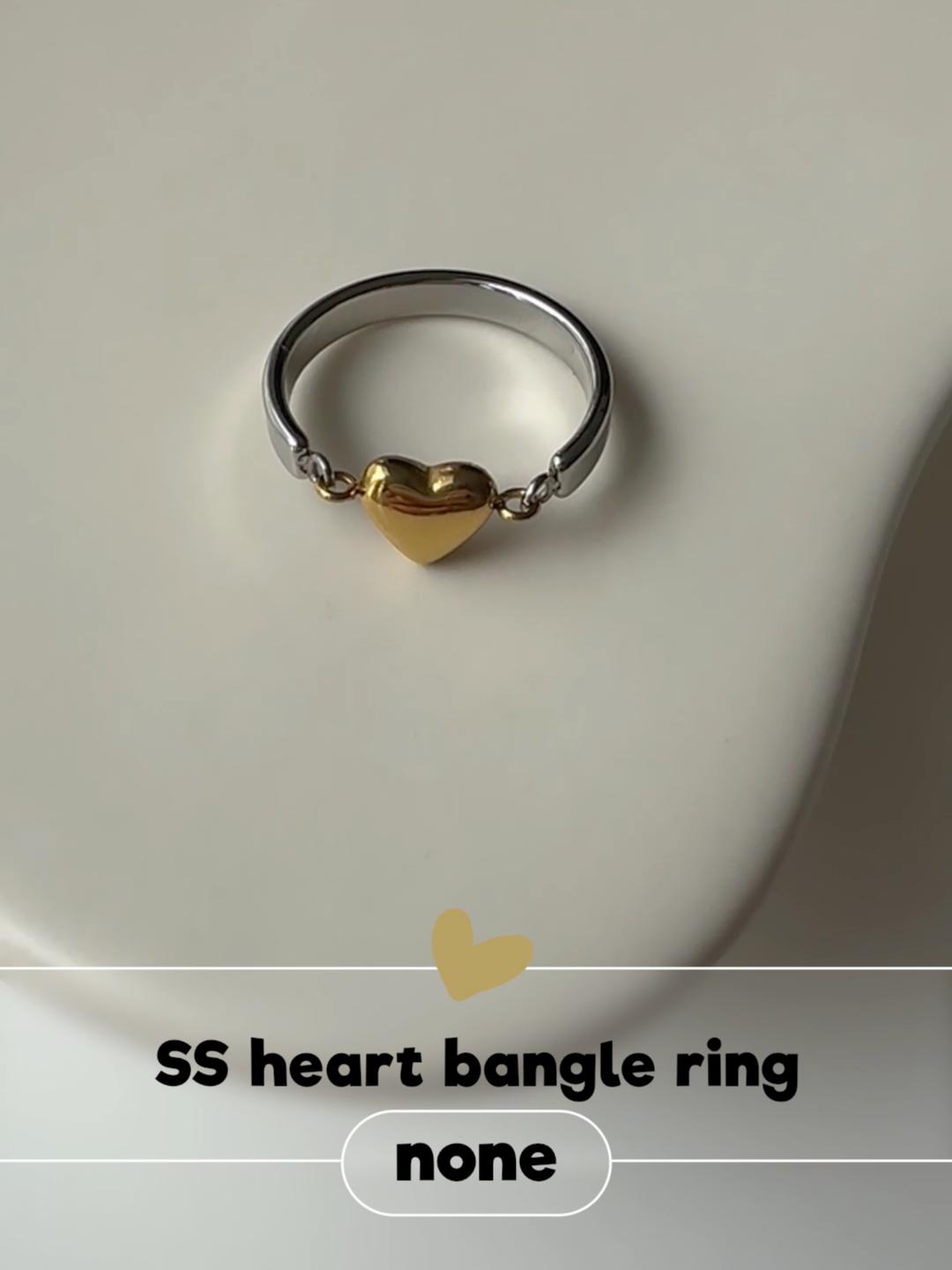 SS heart bangle ring