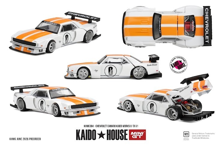 PO-$135 * MINI GT * 1:64 KHMG304 Chevrolet Camaro KAIDO WORKS TA V1