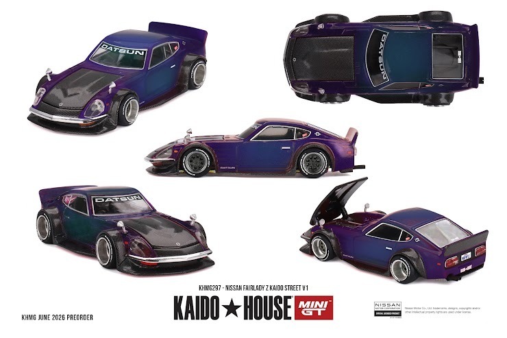 PO-$153 * MINI GT * 1:64 KHMG297 Nissan Fairlady Z Kaido Street V1