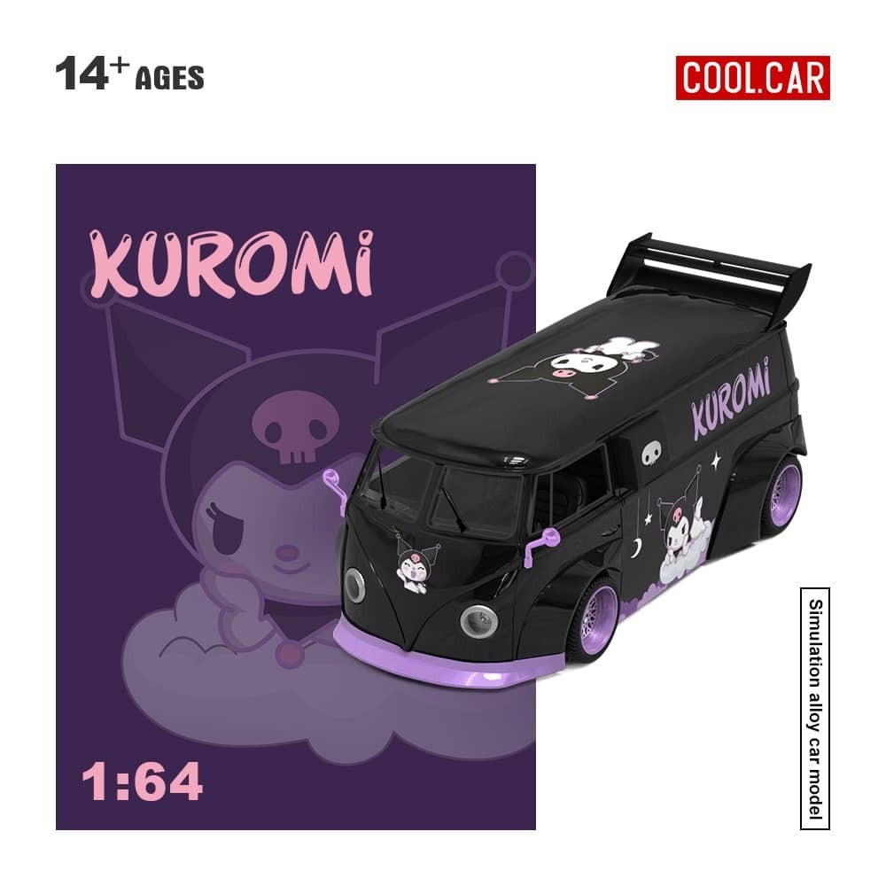 PO-$150 * COOL CAR * 1:64 VOLKSWAGEN T1 KUROMI PINK PURPLE
