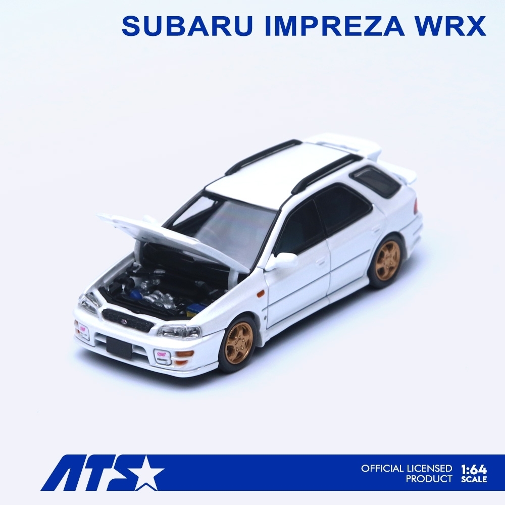 PO-$180 * ATS * 1:64 SUBARU IMPREZA WRX WAGON PEARL WHITE