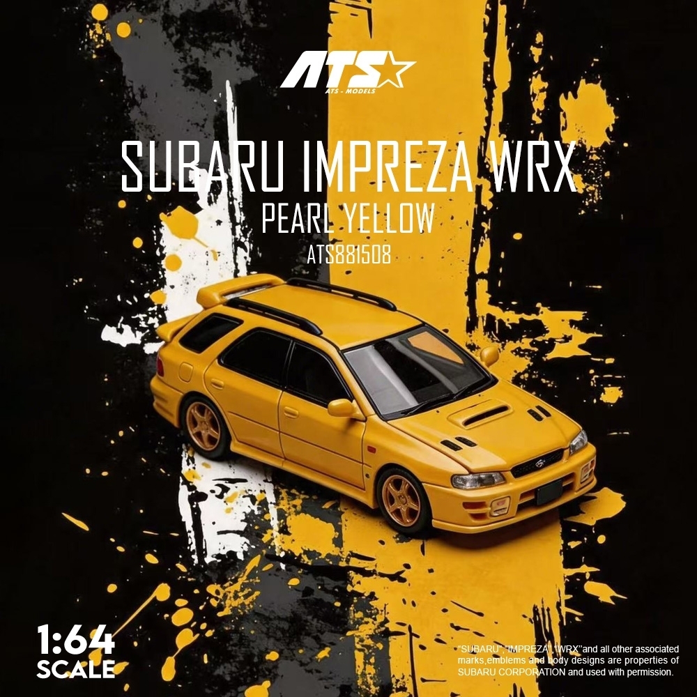 PO-$180 * ATS * 1:64 SUBARU IMPREZA WRX WAGON PEARL YELLOW