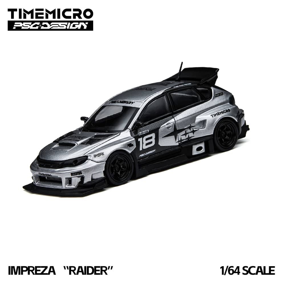 PO-$180 * TIME MICRO * 1:64 SUBARU IMPREZA CONCEPT CUSTOMIZED NO.18 SILVER