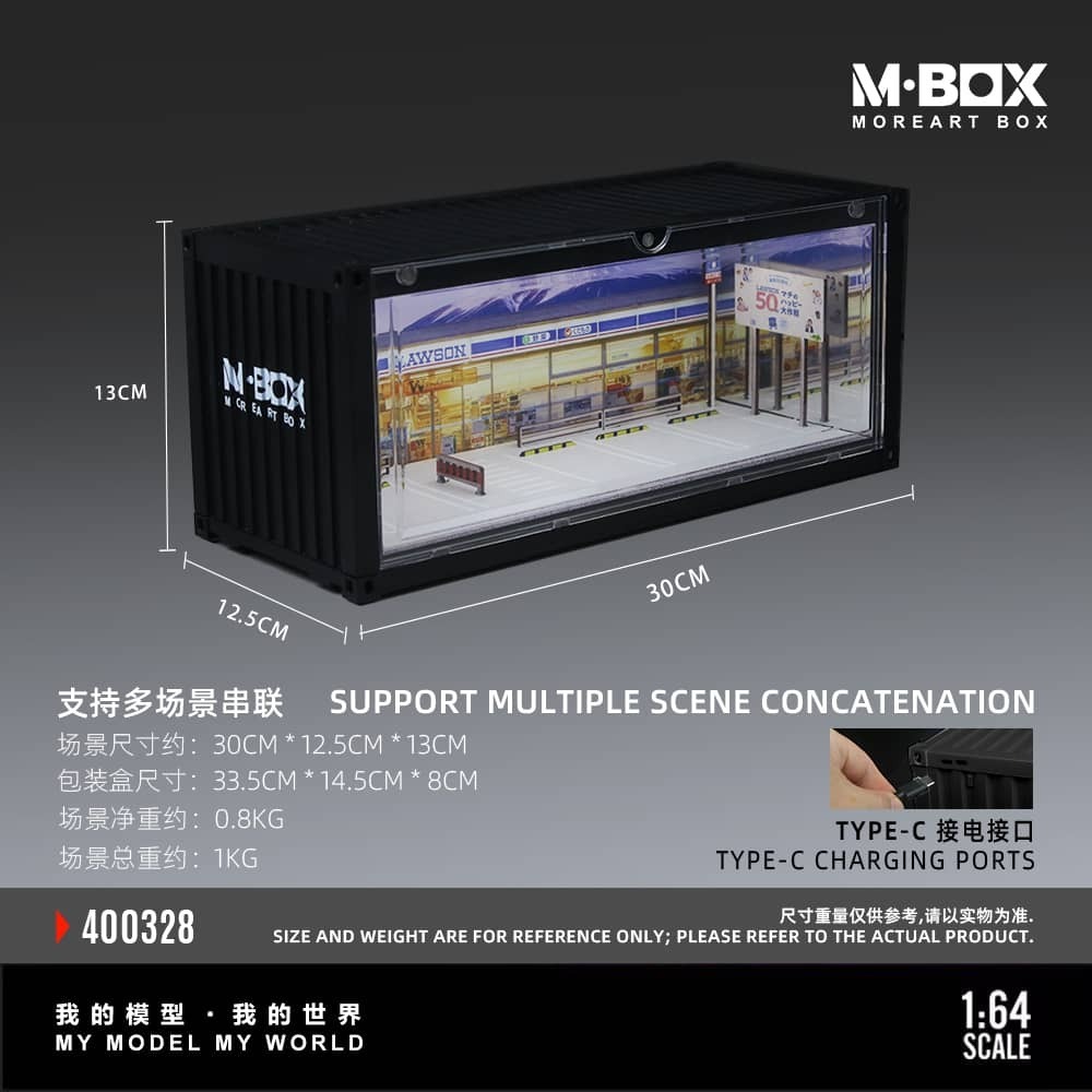 PO-$140 * M BOX * 1:64 DIORAMA - CONTAINER MODEL STORAGE SCENE - A) LAWSON CARPARK