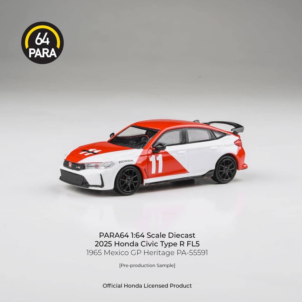 PO-$125 * PARA64 * 1:64 HONDA CIVIC TYPE R FL5 RED-WHITE NO.11 LHD