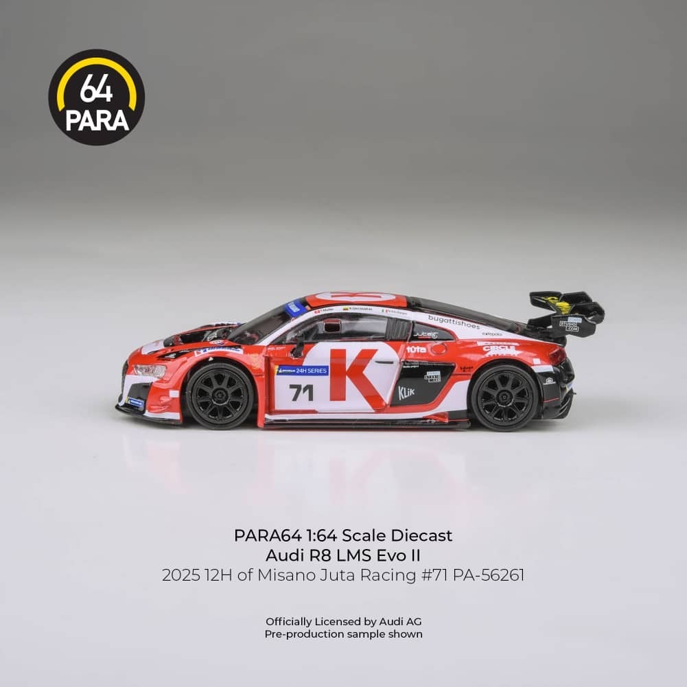 PO-$125 * PARA64 * 1:64 AUDI R8 LMS EVO 2025 NO.71 RED-BLACK