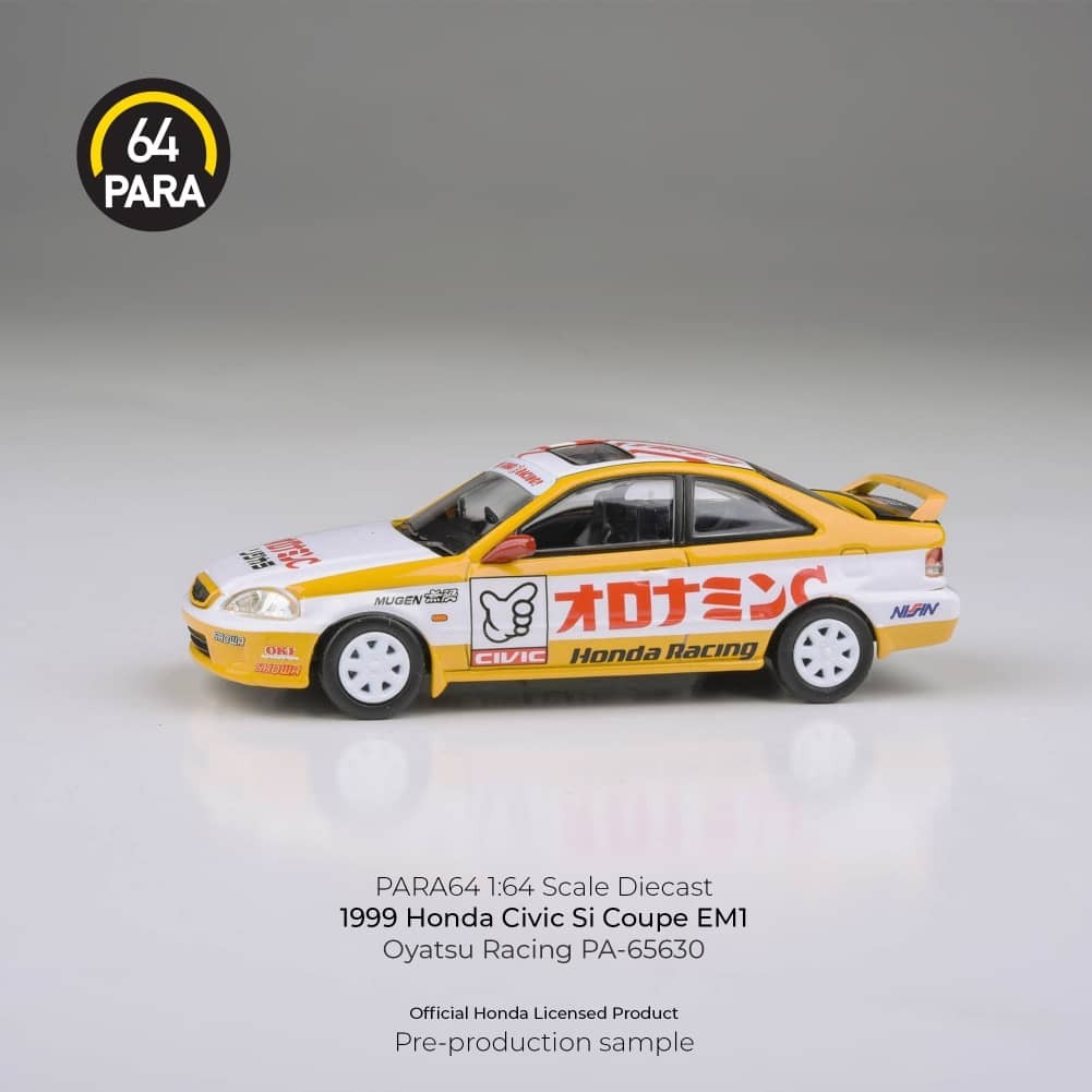 PO-$125 * PARA64 * 1:64 HONDA CIVIC EM1 YELLOW-WHITE RHD