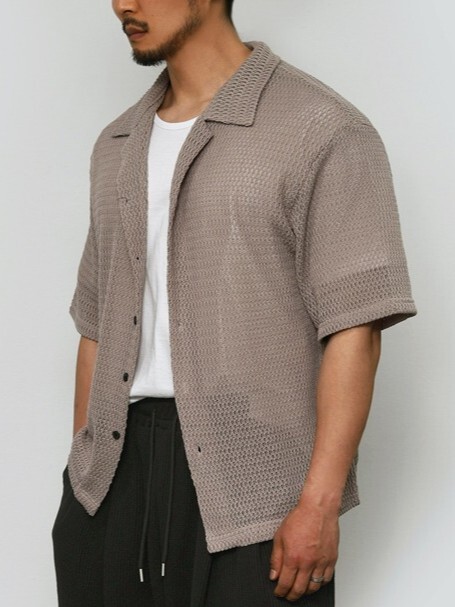 Summer sheer knitted short-sleeved cardigan