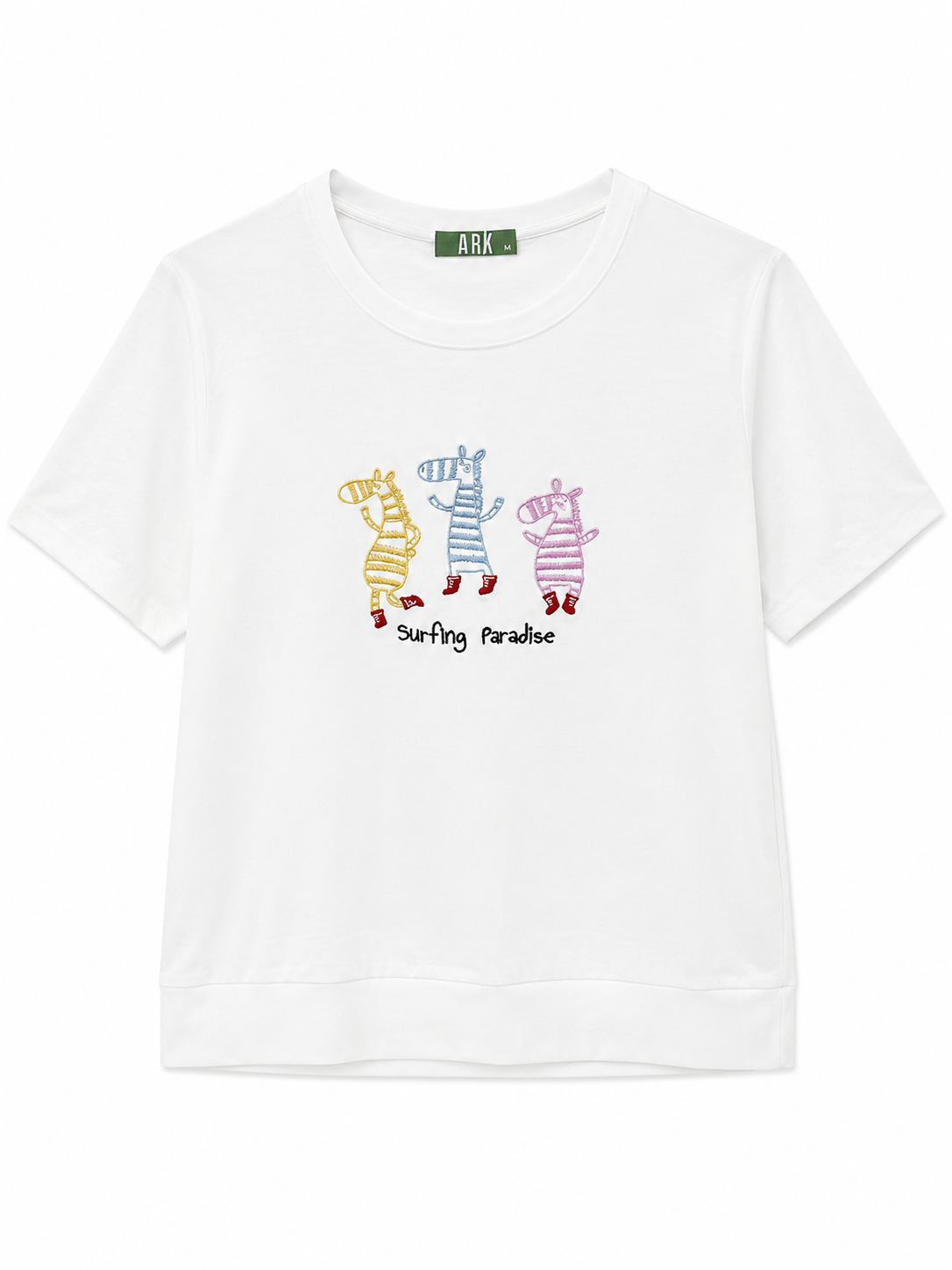 純棉刺繡斑馬短袖T恤