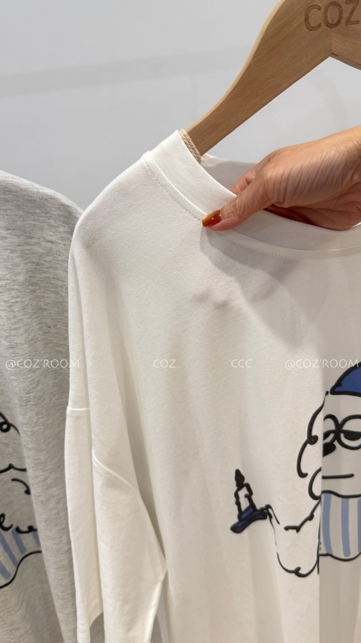 (男友共穿)可愛歐拉夫大大件涼感棉質Tee 3colors _6042.1