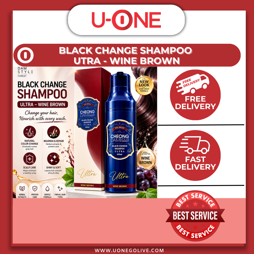 U-ONE | Korea | Cheong Dam | Black Change Shampoo Utra | Wine Brown | 200ml