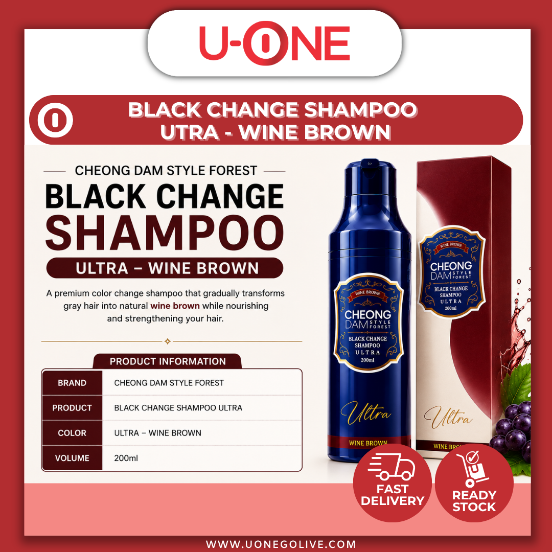 U-ONE | Korea | Cheong Dam | Black Change Shampoo Utra | Wine Brown | 200ml