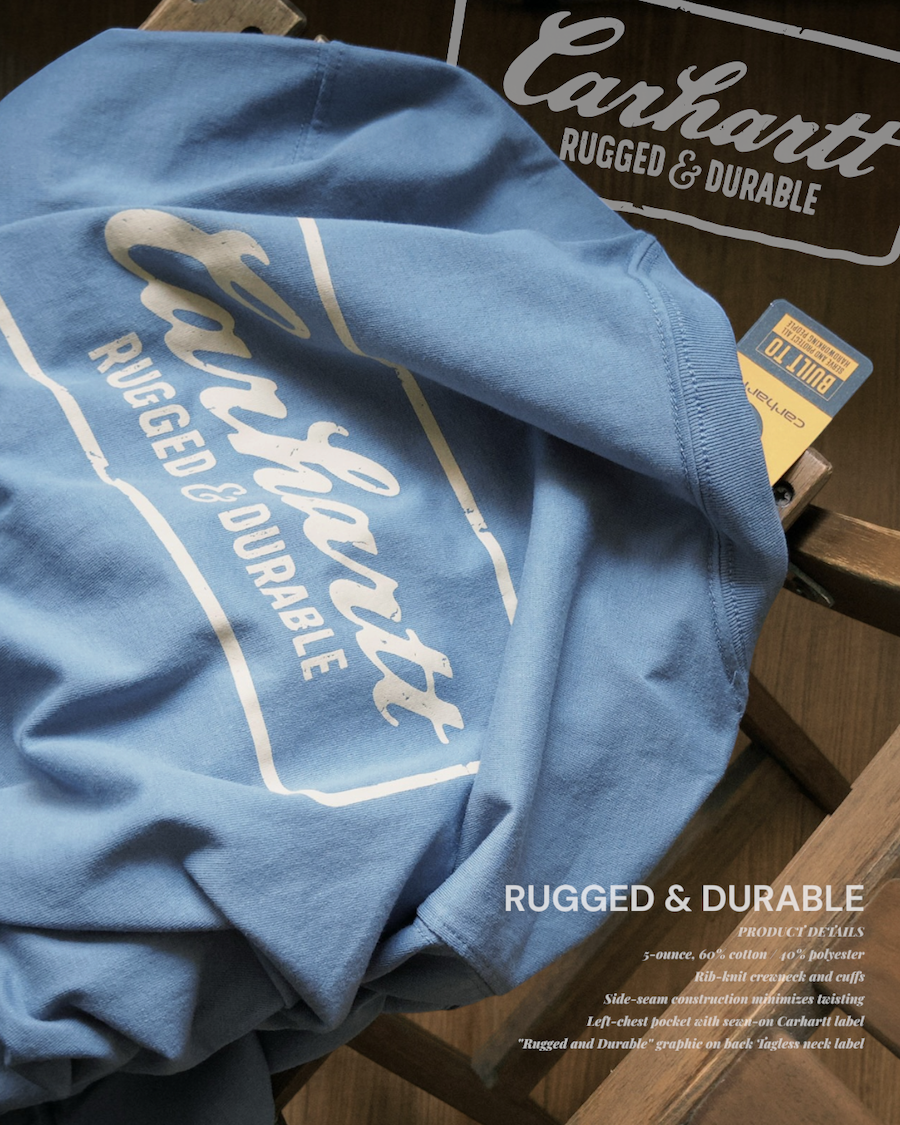 ｜限量販售｜🇺🇸 CARHARTT  斑駁鐵印 Logo Tee 2色