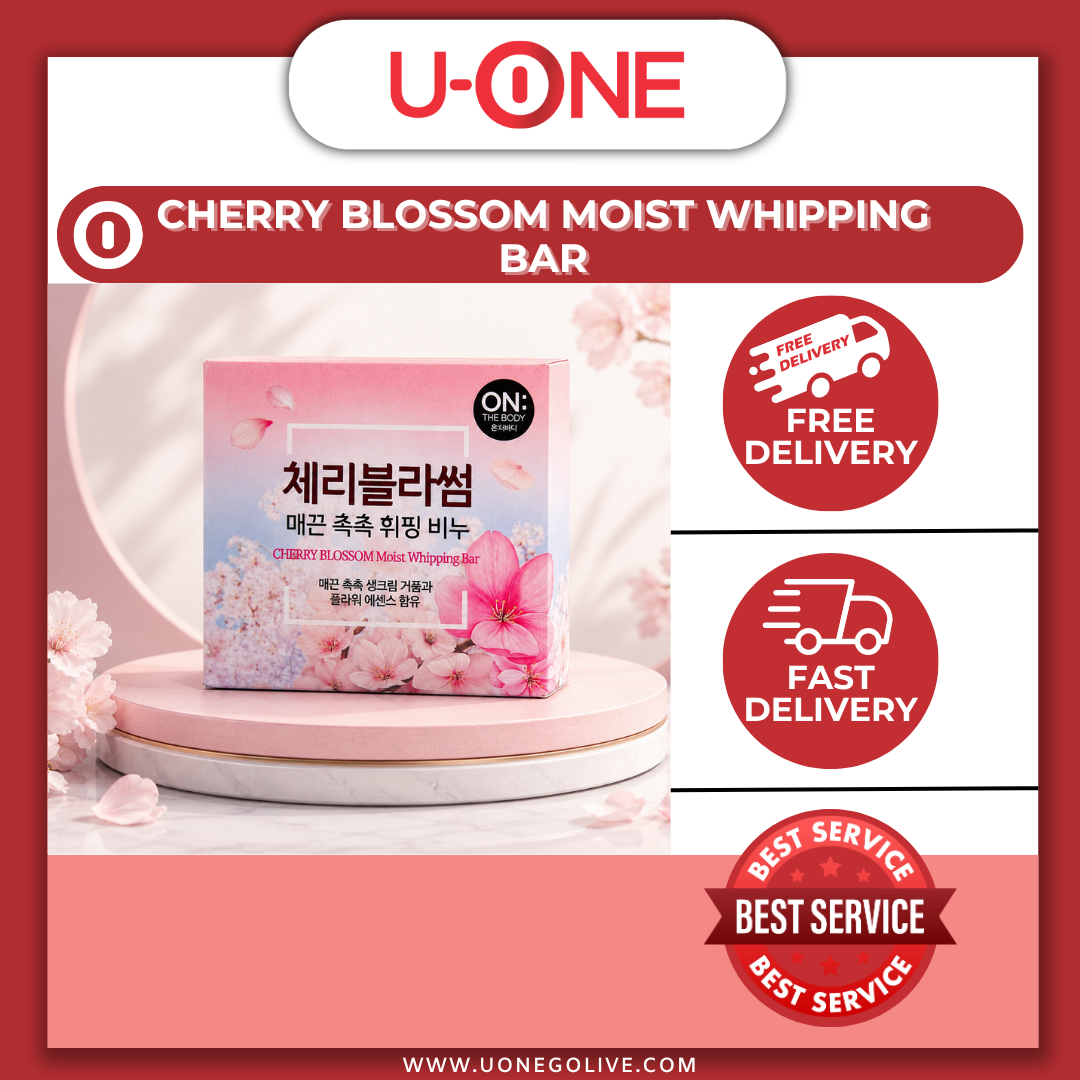 U-ONE | Korea | Cherry Blossom Moist Whipping Bar Soap | 1 x 4pcs
