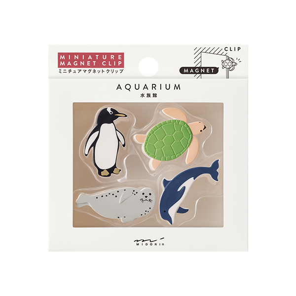 水族館 造型磁鐵夾 4入｜日本Midori