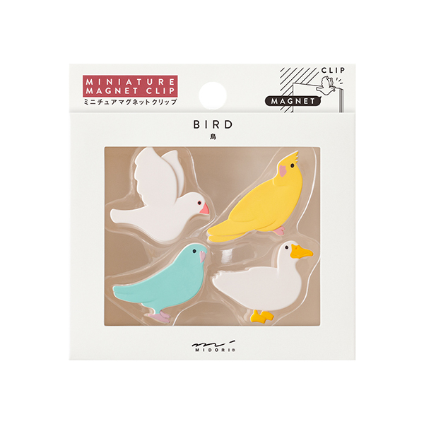 小鳥 造型磁鐵夾 4入｜日本Midori