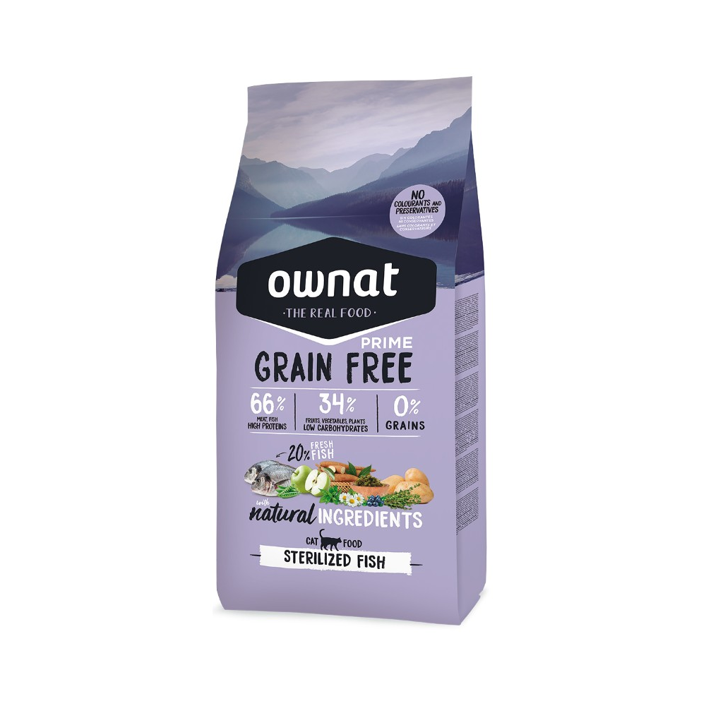 Ownat – 無穀物貓糧 - 多種魚 (絕育/室內貓) Indoor with Fish (深紫) 3kg (大)